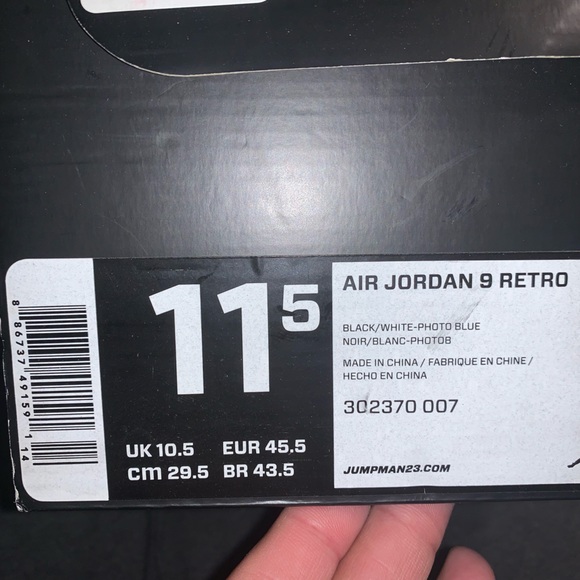 Jordan 9 Retro Photo Blue - Picture 8 of 9